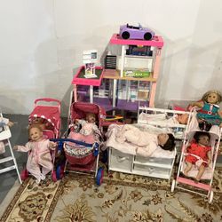 Barbie dream house, Lots of Barbie’s, Dolls And Strollers