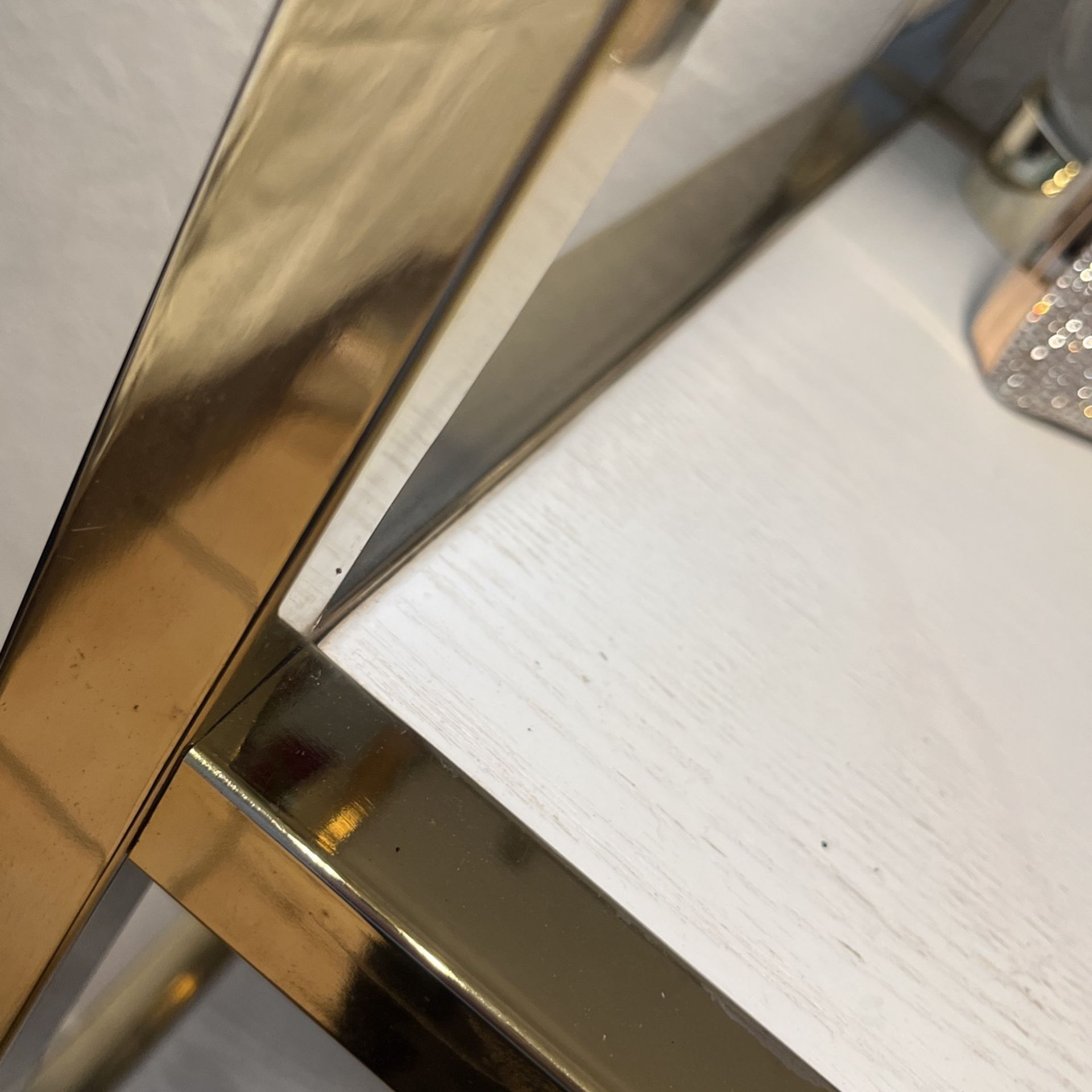 Shelves Brass High Quality Paid 1300 Very Heavy Sturdy White With Gold Color