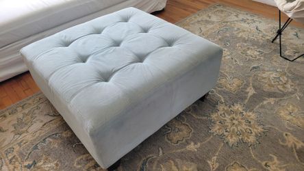 Large Powder Blue Ottoman