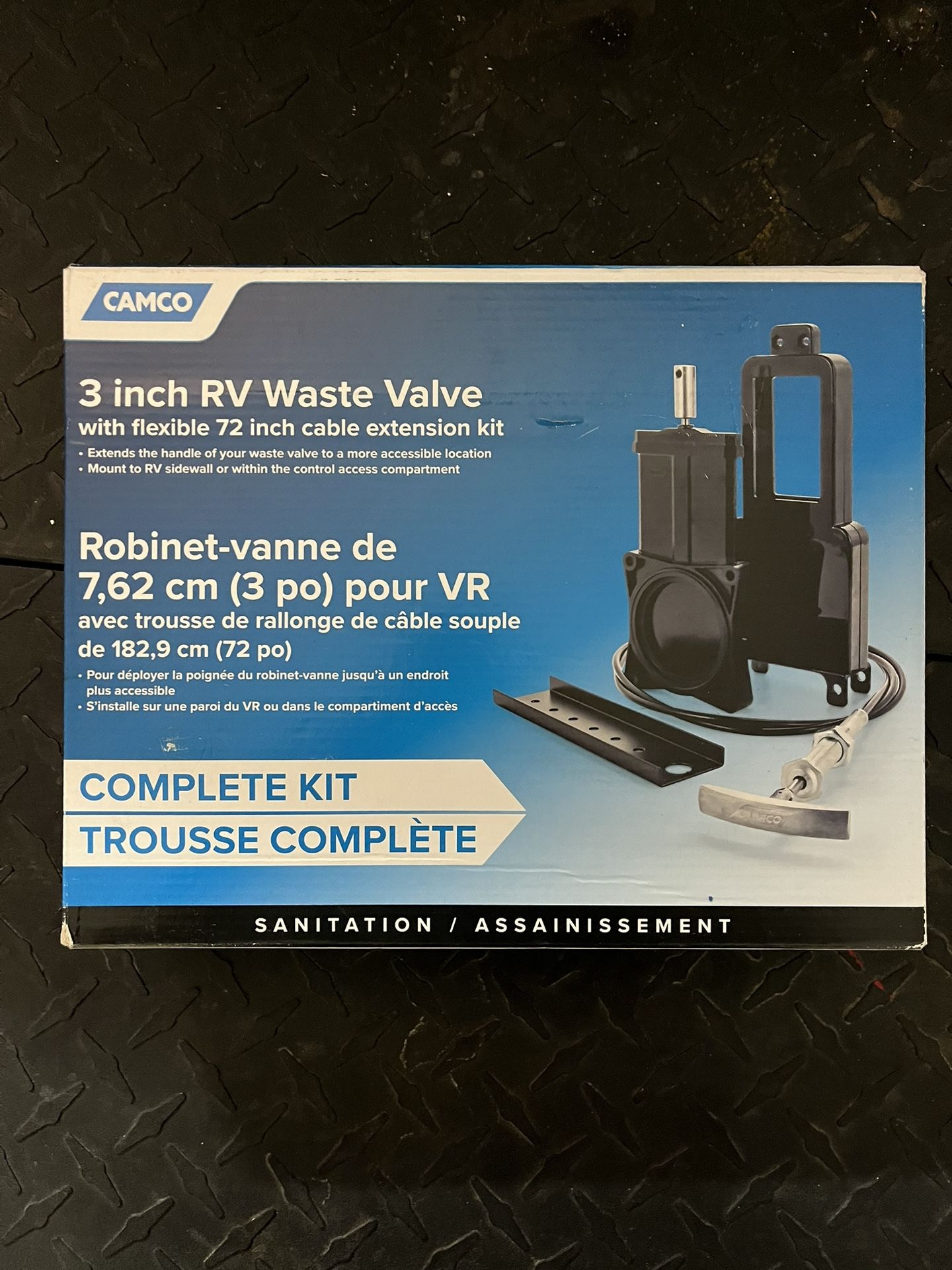 3 Inch RV Waste Valve W/ Extension Cable 
