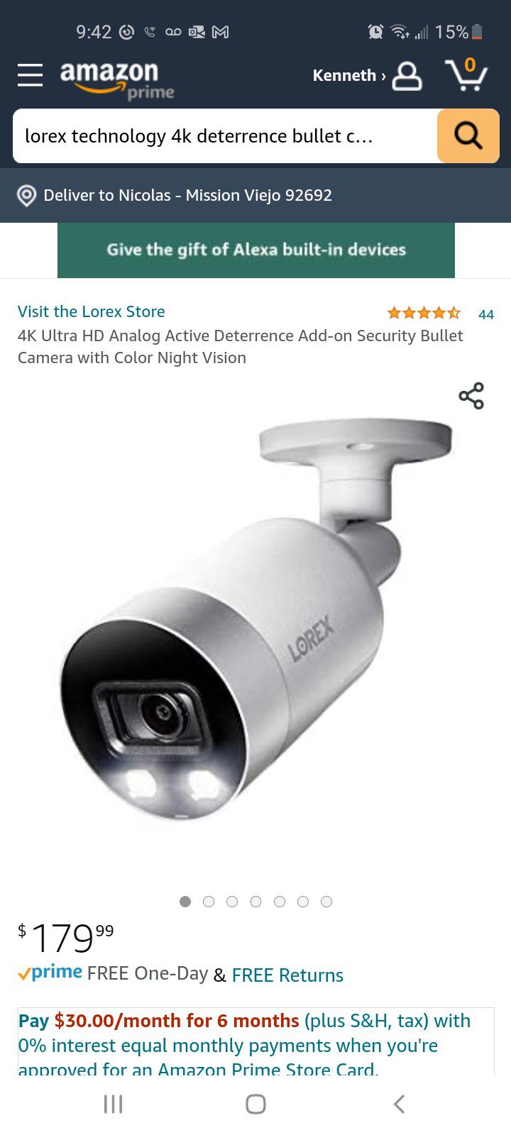Security Camera 4k Color Night Vision Security Cam by Lorex Technology 4k Ultra  HD