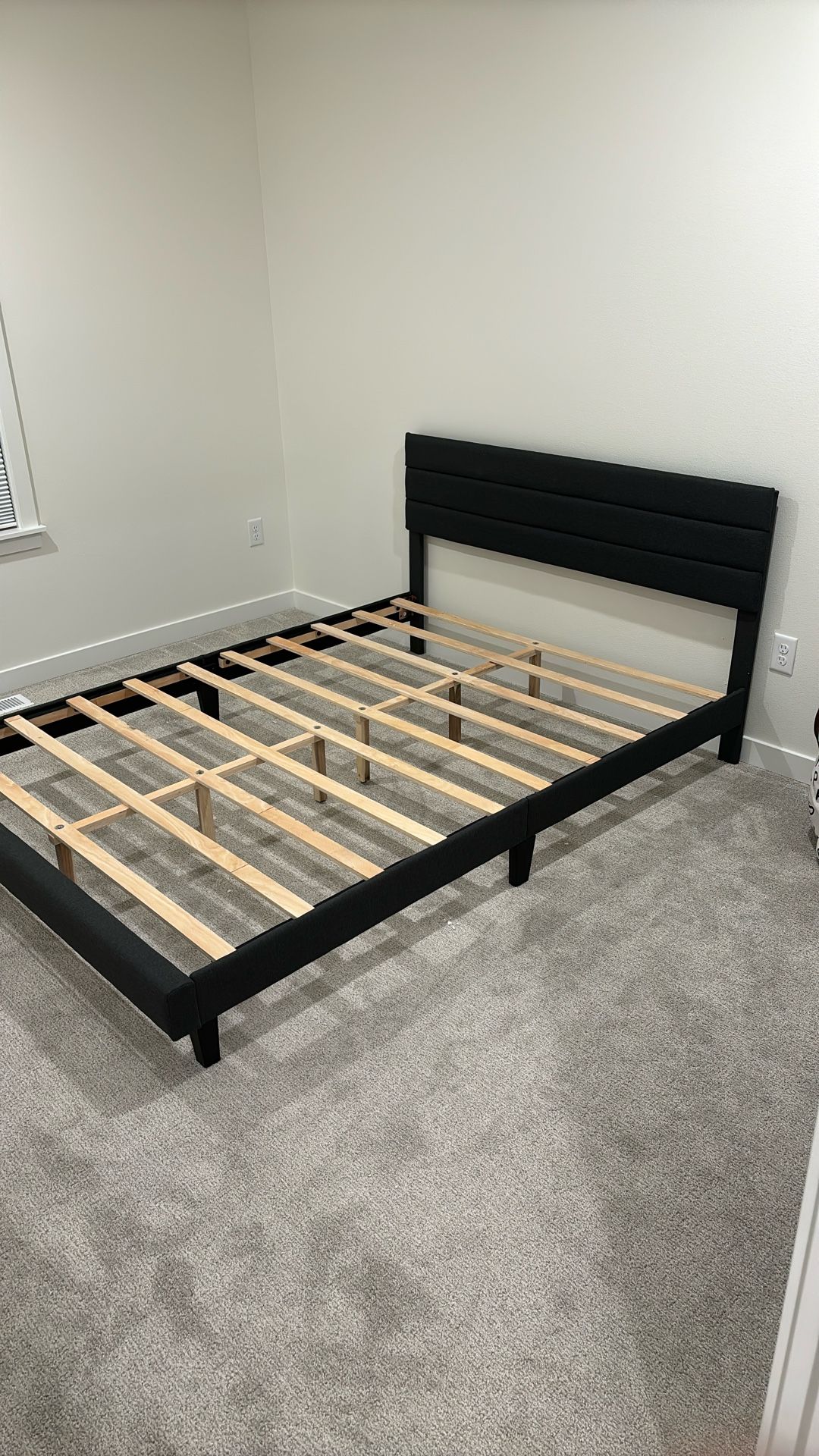 Brand New Queen Bed Frame Charcoal Gray Fabric