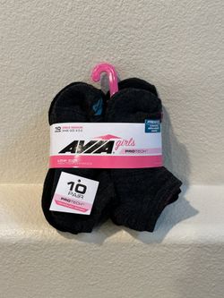 New Avia Girls Medium Socks - 10 Pack- Shoe Size: 8 1/2-2