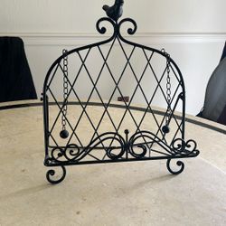 French COUNTRY Wrought Iron COOKBOOK STAND Book Holder Easel Bird Finial Top Cast Iron