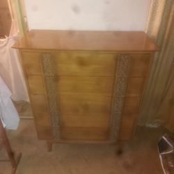2 dresser matching set with removable mirror, polynesian style?, circa late 1960's to mid 1970's