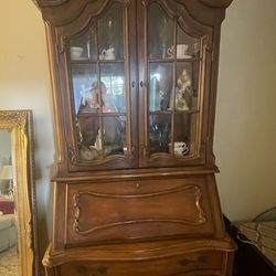 Secretary Cabinet Wood Vintage Desk