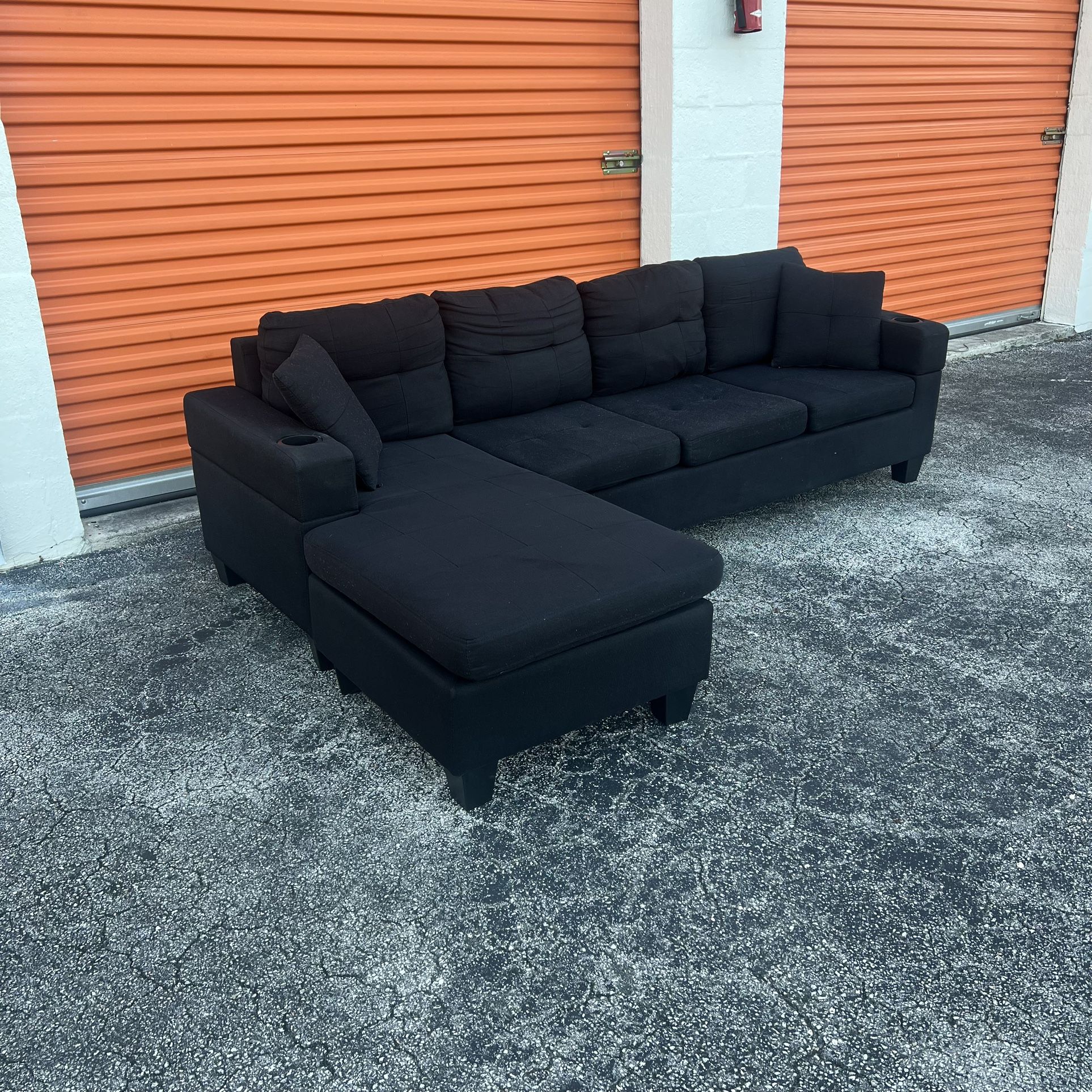Black Sectional Sectional Sofa π SAME DAY DELIVERY