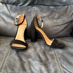 New Without Tags A New Day Women’s Black 9 W Block High Heels Sandals Dress Shoes