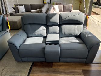Genuine Leather Power Loveseat