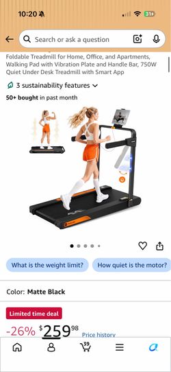 Walking Vibration Pad with Incline, 4 in 1 Foldable Treadmill for Home, Office, and Apartments, Walking Pad with Vibration Plate and Handle Bar, 750W 