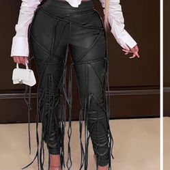 Faux Leather String Pants