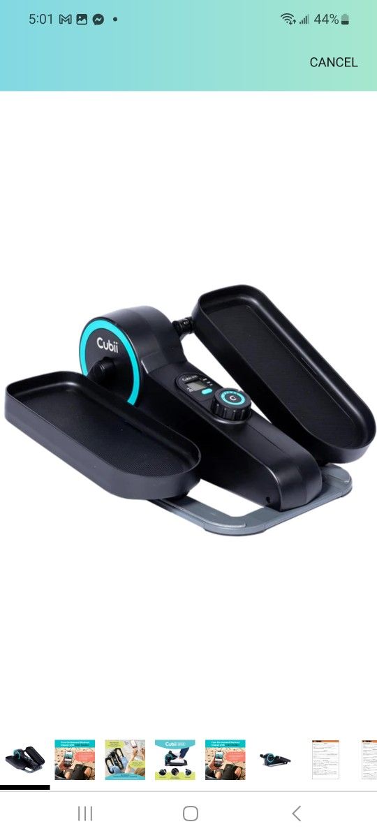 Cubii Move - Under Desk Elliptical Bike Pedal Exerciser Portable Seated Elliptical Machine W/Adjustable Workout Levels - Adult to Seniors
