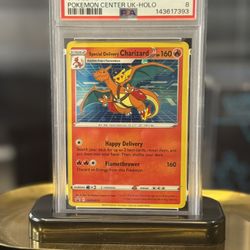 2022 POKEMON SWSH BLACK STAR PROMO #075 SPECIAL DELIVERY CHARIZARD-HOLO PSA 8 