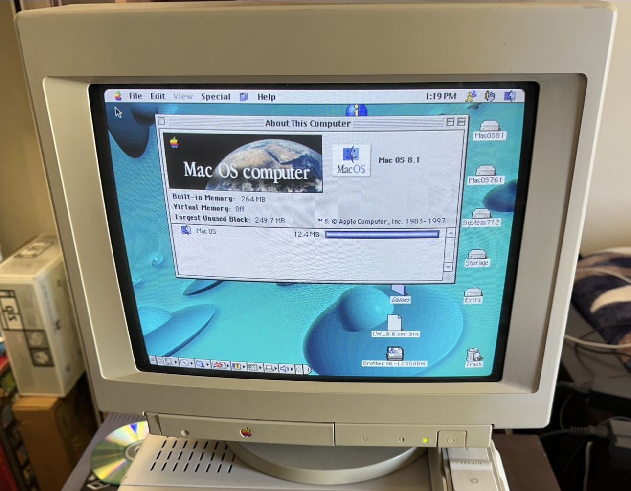 APPLE MACINTOSH MULTIPLE SCAN DISPLAY M2943 15" COLOR CRT TV COMPUTER MONITOR