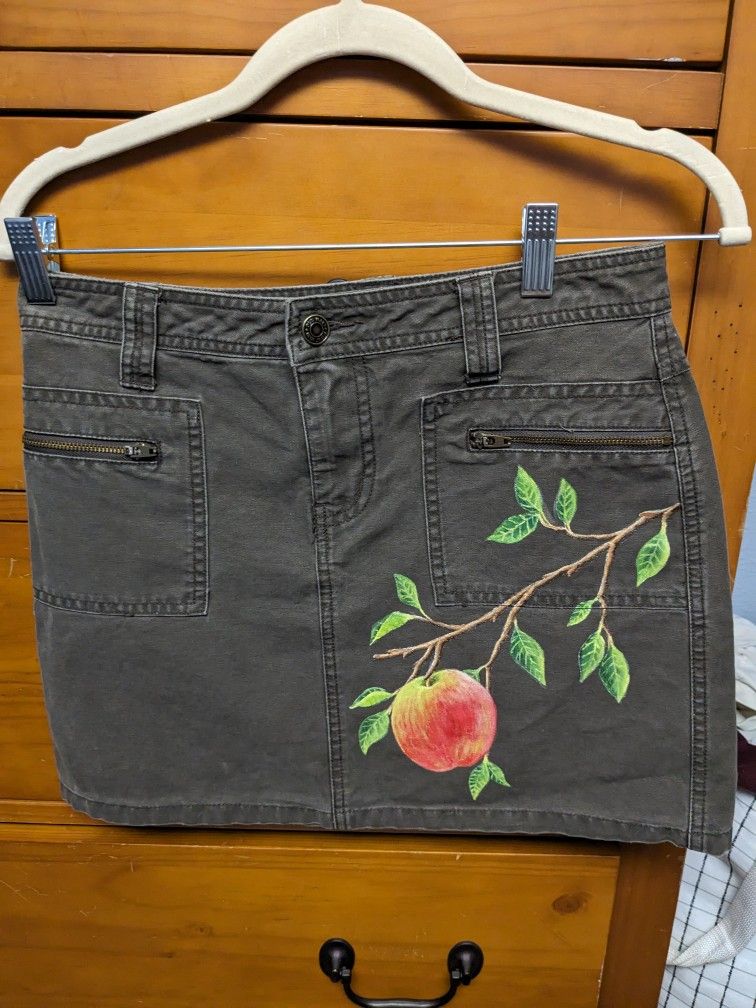 Custom Hand Painted Apple Skirt