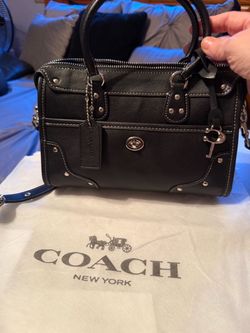 Coach Black Leather Rhyder Handbag (small)