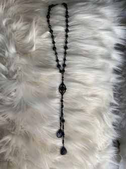 White House Black Market Dark Blue Teardrop Necklace With Sparkle