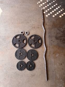 Weider Weight Plates & Curl Bar