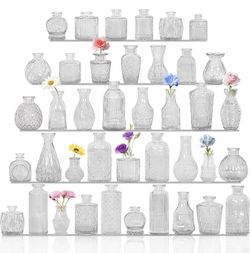 Set of 40 Glass Bud Vases