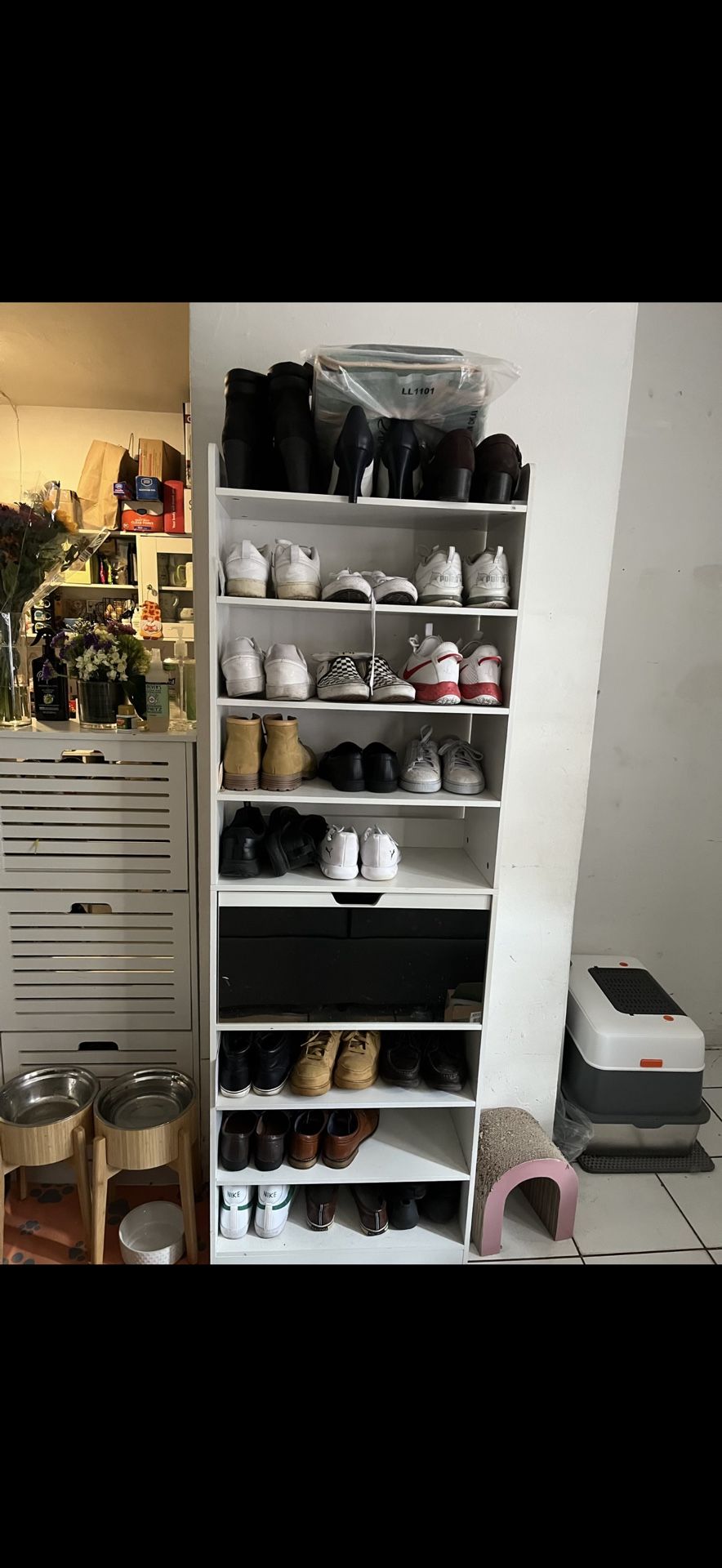 Eight Tier Shoe Rack With Drawer 