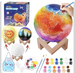 🆕 in 📦 Paint Your Own Moon Lamp Kit,DIY3D Moon Light Cool Galaxy Lamp,Arts&Crafts Kit Art Supplies for Kids