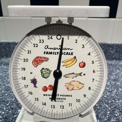 Vintage American Family Scale for food and kitchen decor - weighs up to 25 pounds by ounces