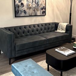 Blue Upholstered Sofa