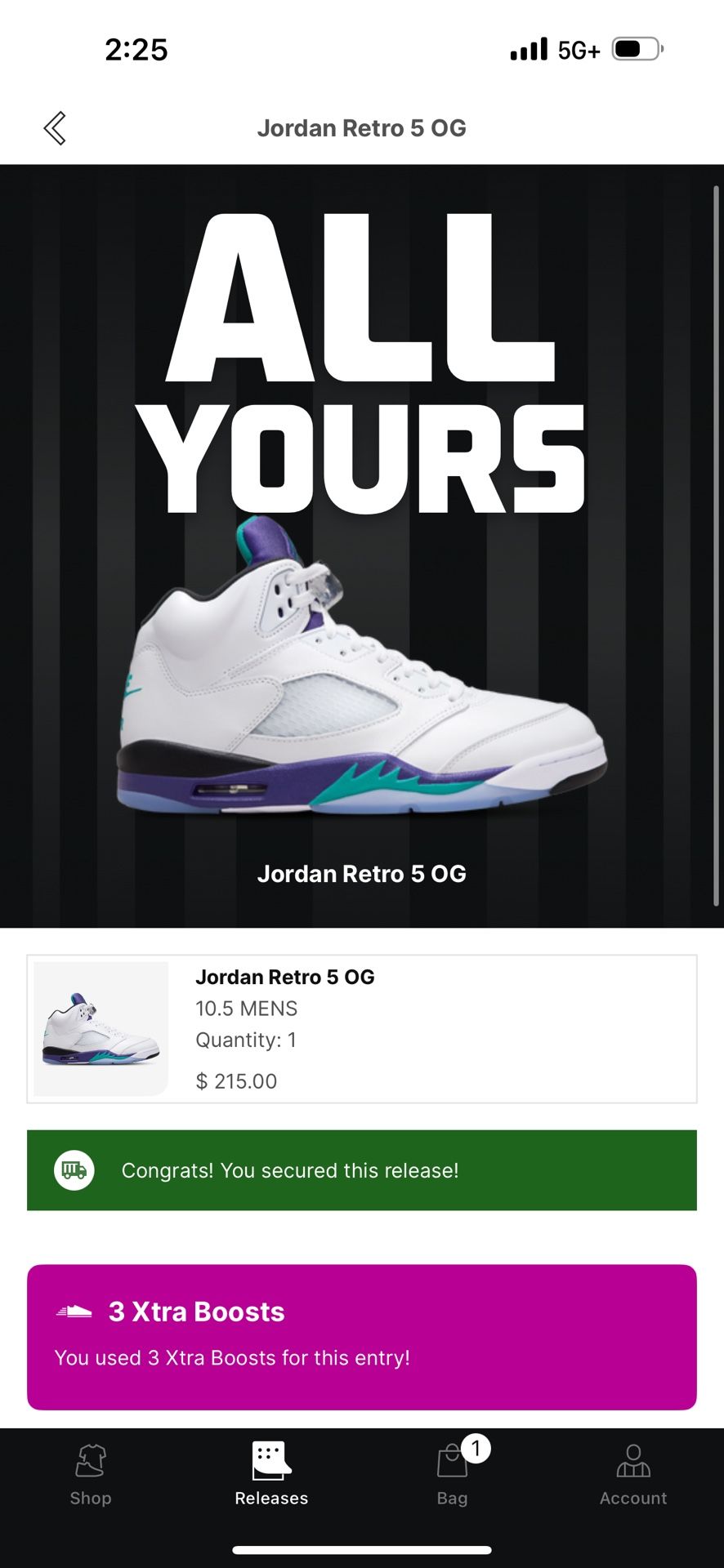 Jordan 5 Grape