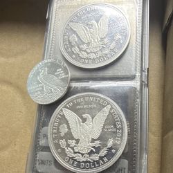 2017 Morgan Dollar Tribute 1/2 .999 Pure Silver/ Indian 1/4 Oz  .999 Pure Silver  