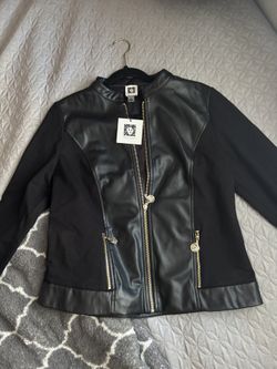 Belldini Black Label Women's Faux-Leather Moto Jacket