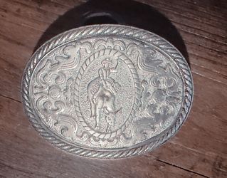 Silver belt buckle