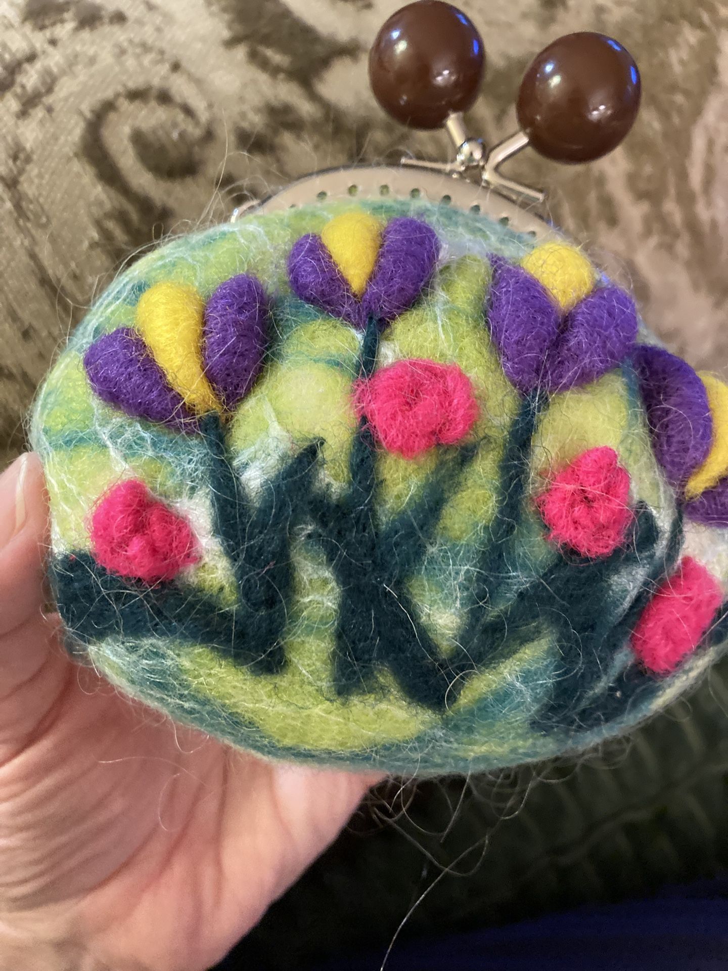 New Needlefelt Floral Coin Purse