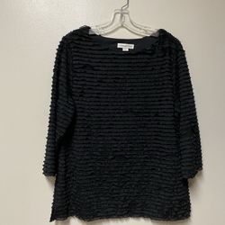 Women’s COLDWATER CREEK polyester/Spandex Black Long Sleeve Pullover Top… Size 14/16