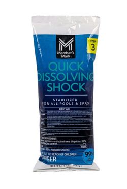 Member's Mark Quick Dissolve Shock 24 ct is a granulated chlorine treatment