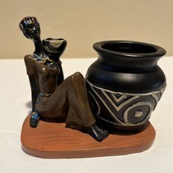 Vintage African Woman Figurine