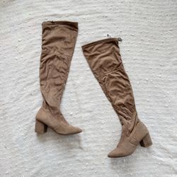 Thigh High Taupe Boots