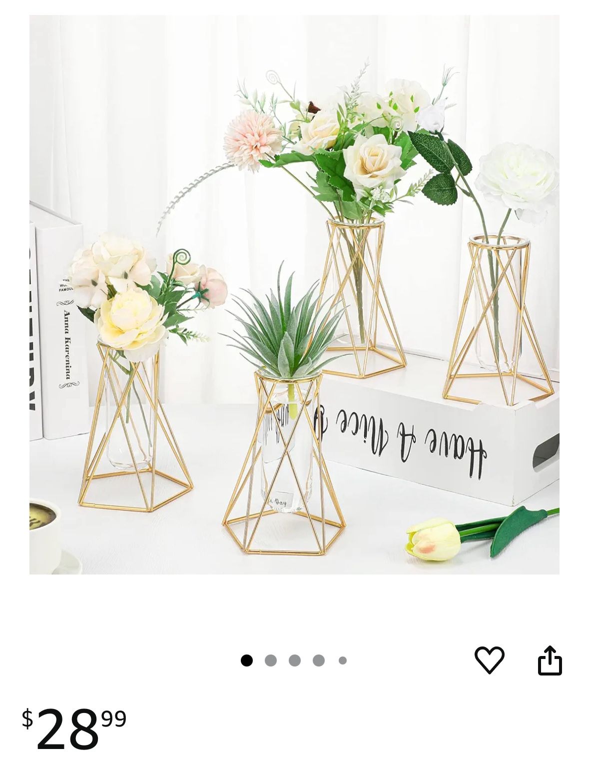 Lots Of Gold Metal Bud Vases For Home Weddings Party
