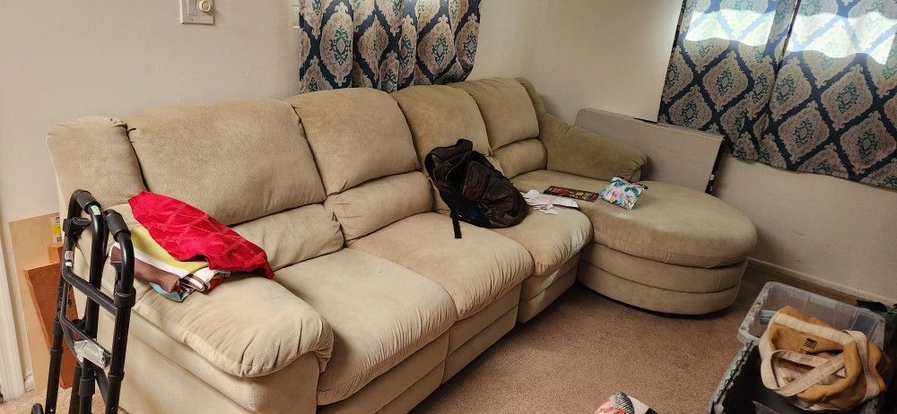 Plush Reclining LaZBoy Sofa, MUST GO