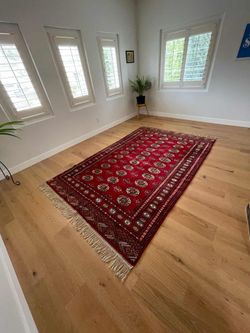 Red Turkoman Bokhara Wool Rug