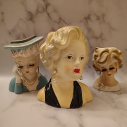 Vintage Head Vase . Three Different Ones Available 