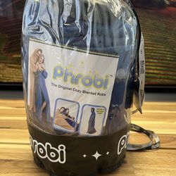 Phrobi Fleece Navy Blue Blanket Robe - Brand New with Tags 