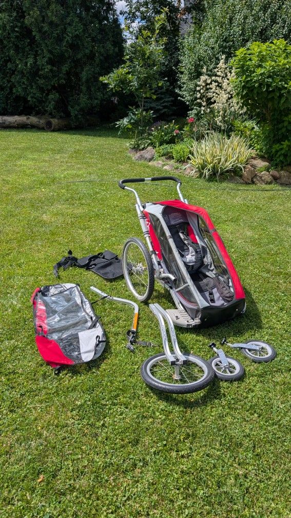 Double chariot bike trailer/ jogging stroller/stroller