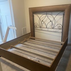 NICE LEATHER KING  BED FRAME