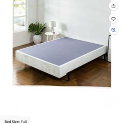 Zinus 9" Metal Box Spring with Wood Slats, Mattress Foundation,  FULL