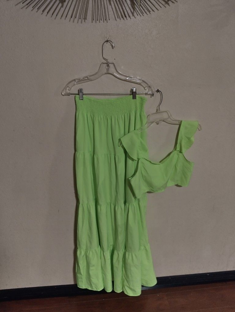 Ladies Sexy Shine Two-piece Skirt Set Size Extra Large