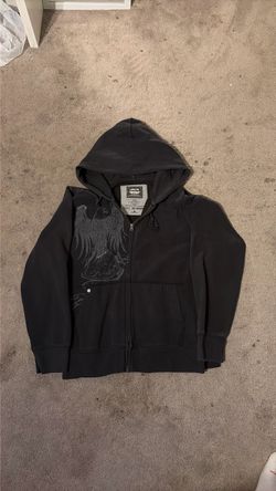 Levi's Black Zip-Up Hoodie with Eagle Graphic