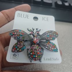 Multicolor Rhinestone Bee Brooch 