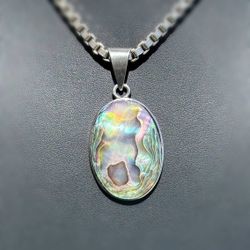Jewelry .925 sterling silver  triangle opal oval Pendant charm 12.00
