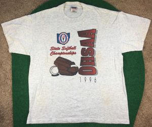 1996 State Softball Championships ONEITA T-Shirt Gray XXL OHSAA Single Stitch