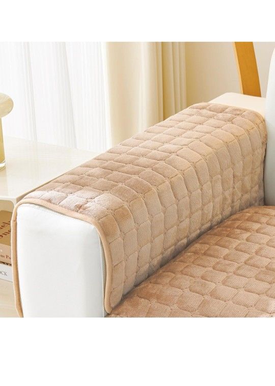Couch Arm Covers, Velvet Fuzzy Couch Covers for Sofa, Non-Slip Armchair Sofa 